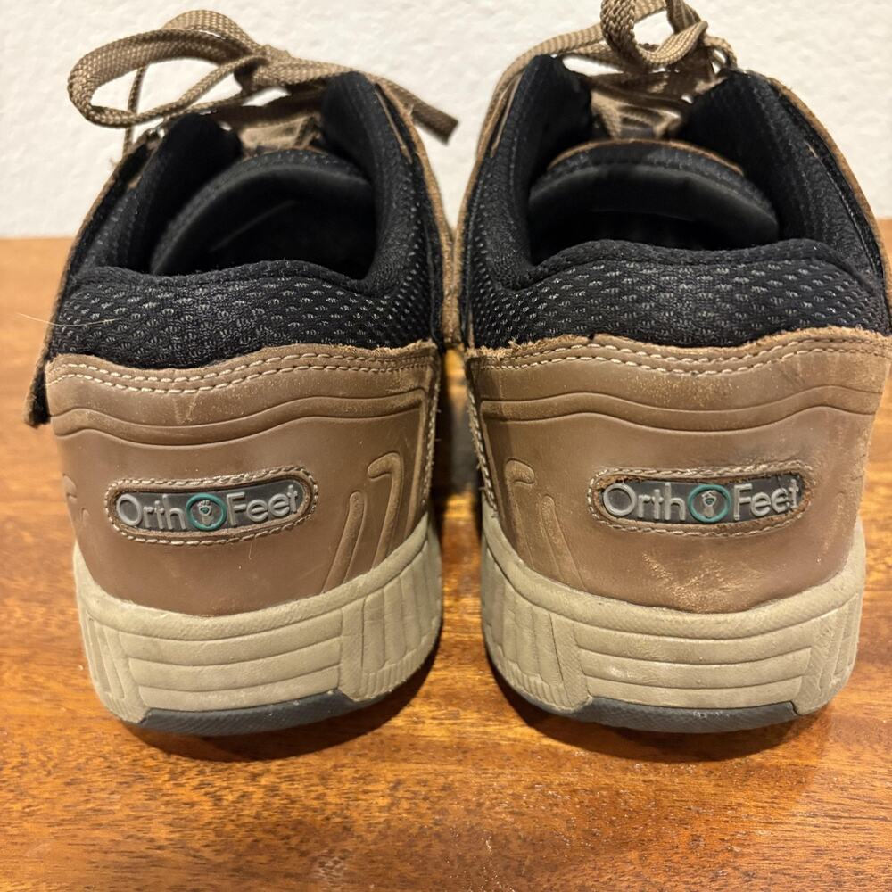 OrthoFeet 981 Tahoe Men 9 EE X-Wide Tan Brown Leather Orthopedic Walking Shoes‎ - Picture 5 of 11